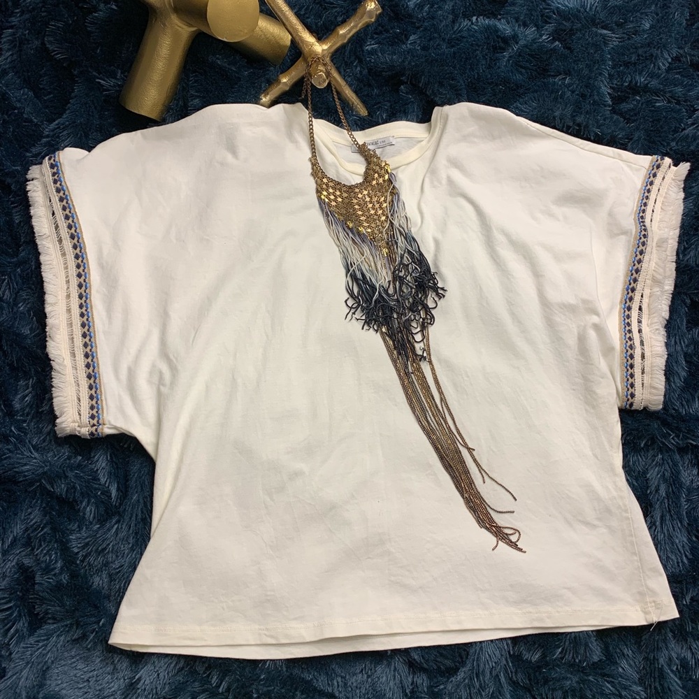 Zara Trafaluc wide sleeve top size M